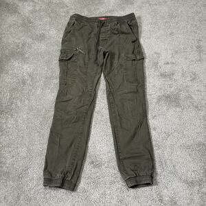 Guess Jogger Pants Mens Size Small Green Cotton Blend Stretch Cargo Fit Outdoors